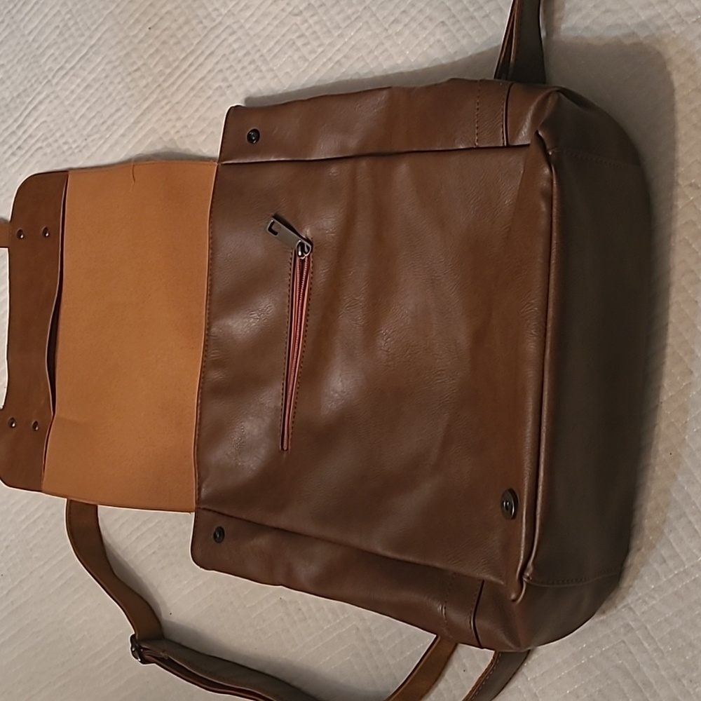 Zebella Genuine Leather Backpack – Tan Brown, Buckle Flap Style - Picture 7 of 9
